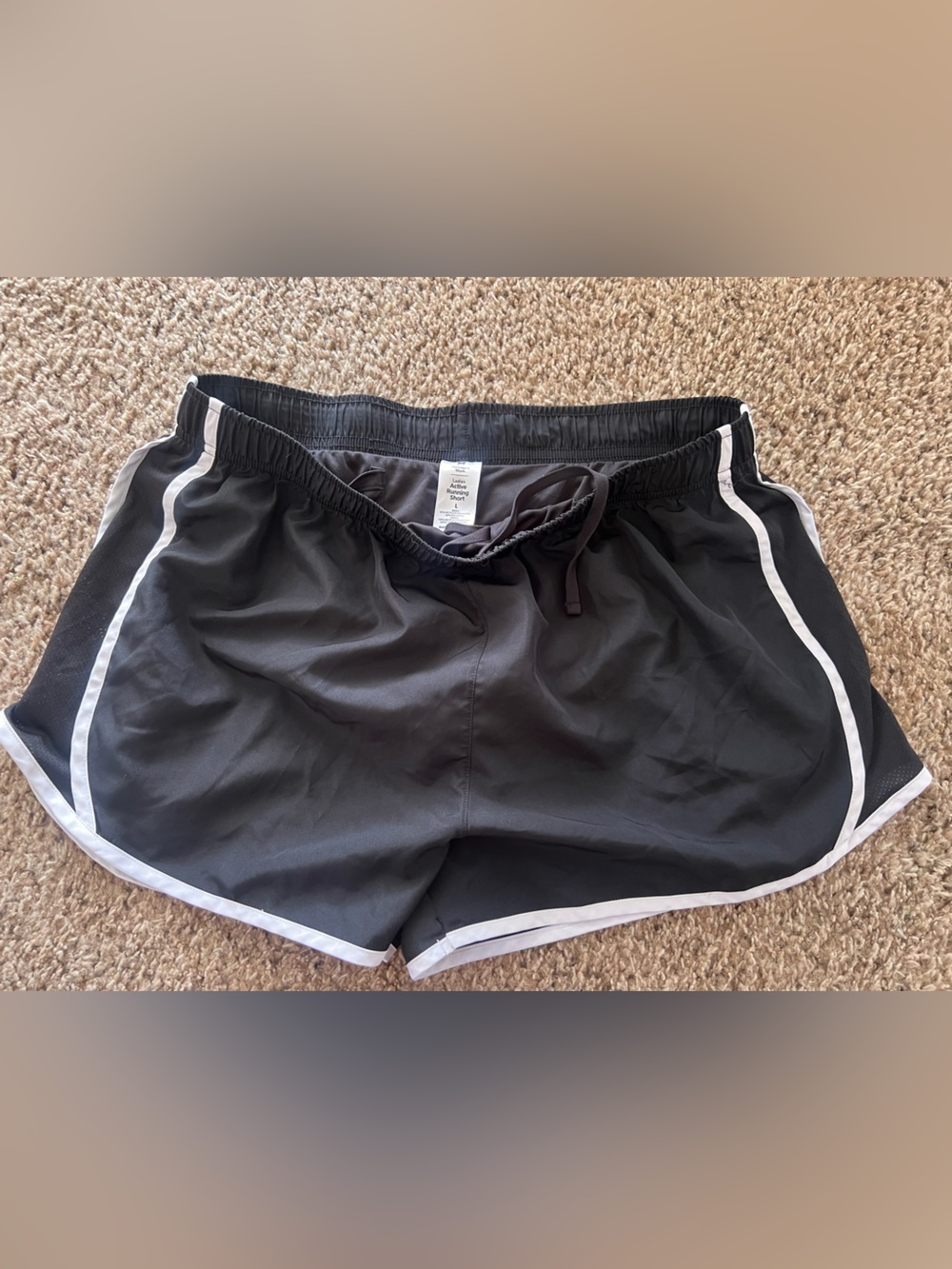 Women's Black Athletic Runner Shorts size Large